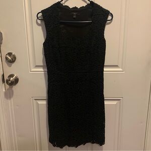Ann Taylor Black Sheath Midi Dress Cocktail